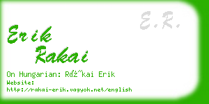 erik rakai business card